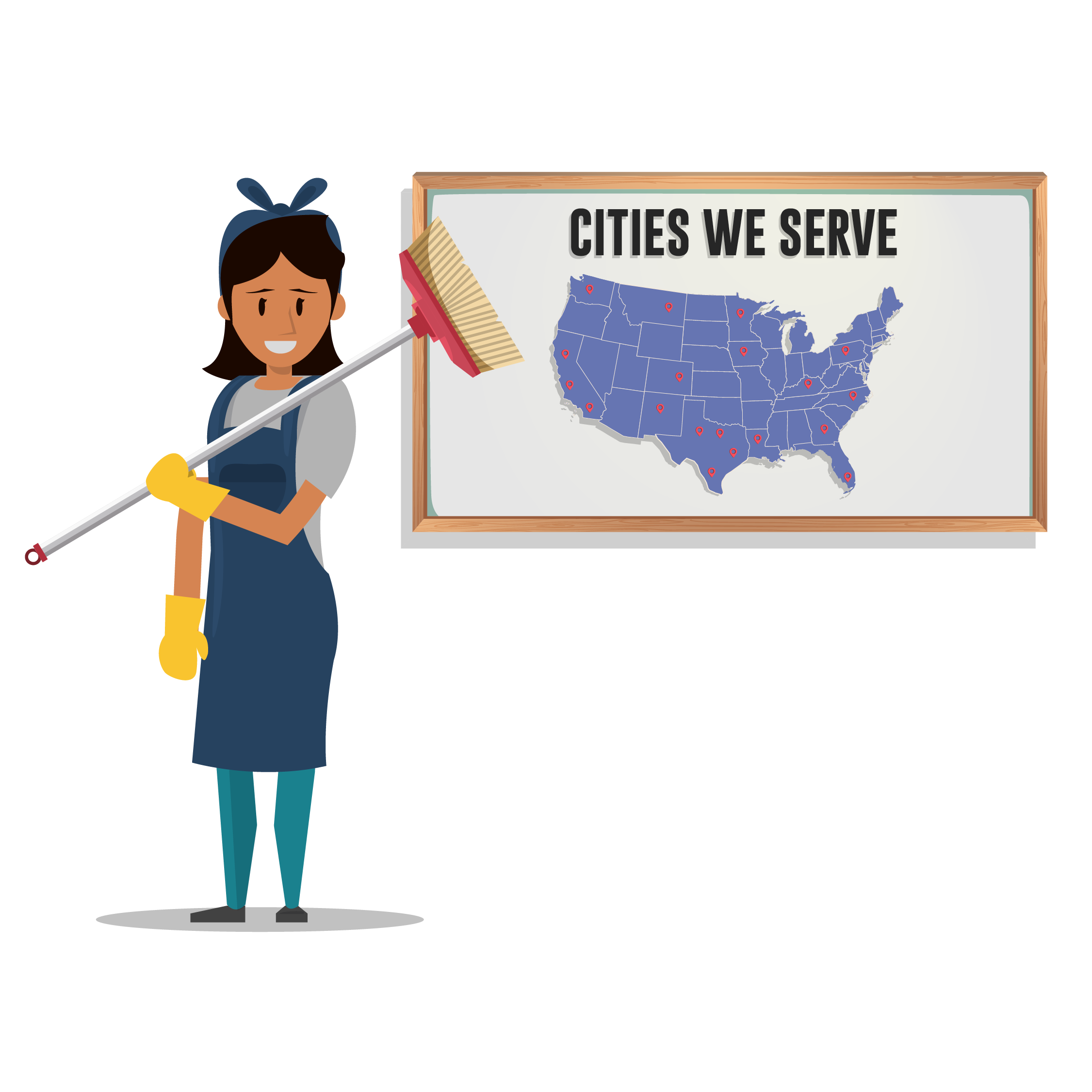 a maid with served cities in usa